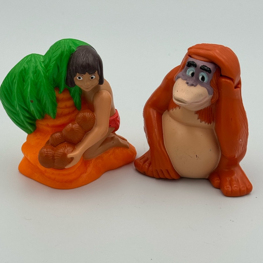 1990s Vintage Disney The Jungle Book Mowgli and King‎ Louie McDonalds Toys LOT